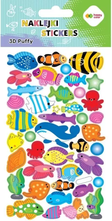 Naklejki 3D Puffy Fishes 10x20cm HAPPY COLOR - tantis.pl