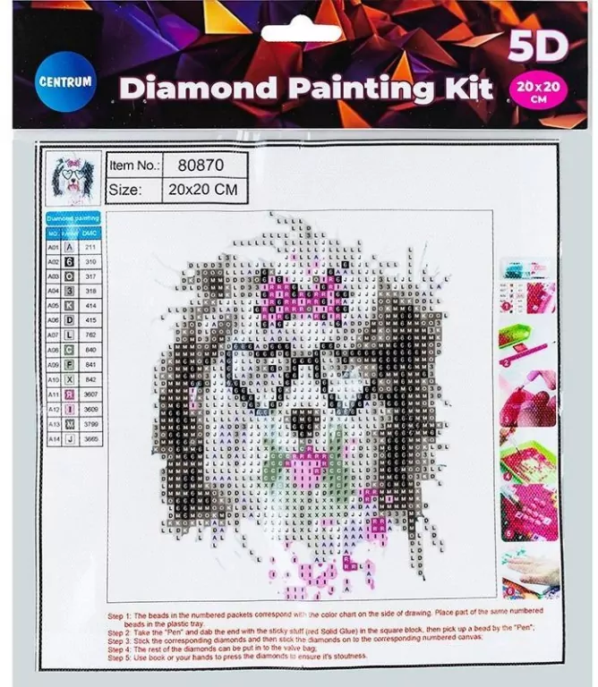 Diamentowa mozaika 5D - Dog in glasses 20x20 80870 - tantis.pl