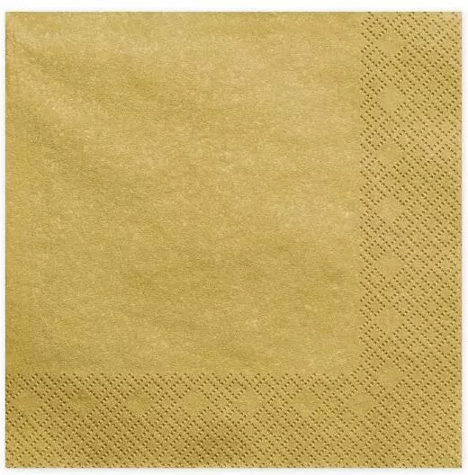 Serwetki trójwarstwowe Złote 33x33cm, 20 sztuk - tantis.pl