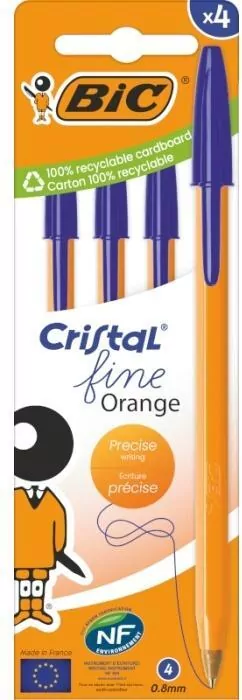 Długopis Orange Fine Cristal niebieski. 4 sztuki - tantis.pl