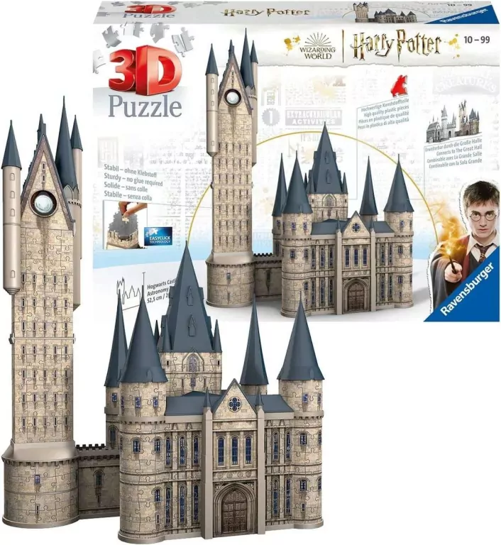 Ravensburger. Puzzle 540, 3D Budynki. Zamek Hogwarts, Wieża - tantis.pl