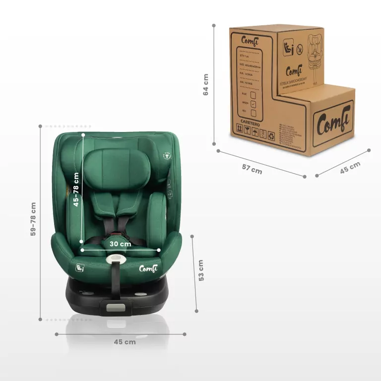 Caretero Fotelik Comfi zielony (40-150cm) - tantis.pl