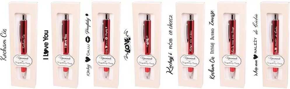 Długopis Carlos z nadrukiem Love w etui GB mix - tantis.pl