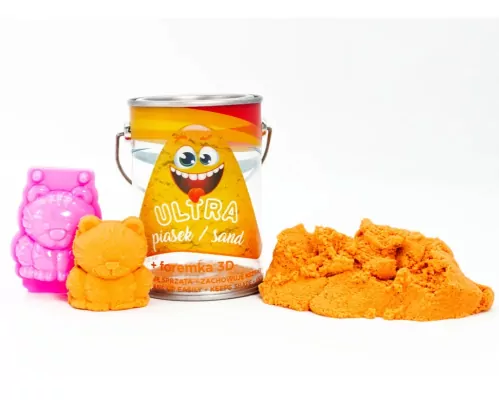 Ultra Piasek - puszka 150g pomarańczowy + foremka 3D tygrysek