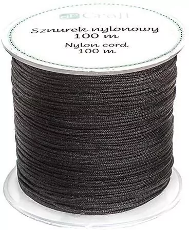 Sznurek nylonowy 0,8mm 100m czarny - tantis.pl