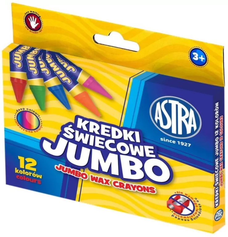 Kredki świecowe. Jumbo. 12 kolorów - tantis.pl