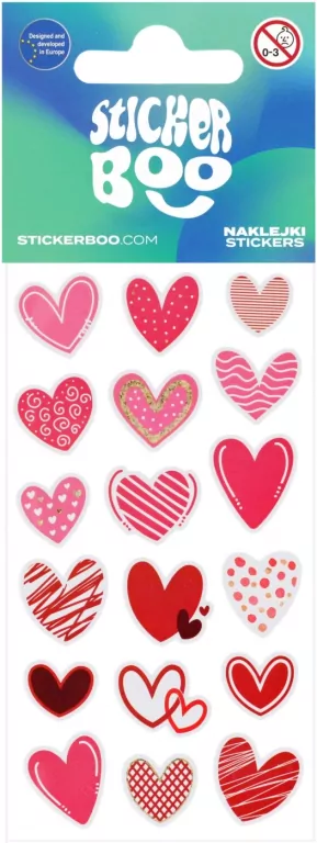Naklejki 6x18 cm Serca Walentynki STICKERBOO 534613 - tantis.pl