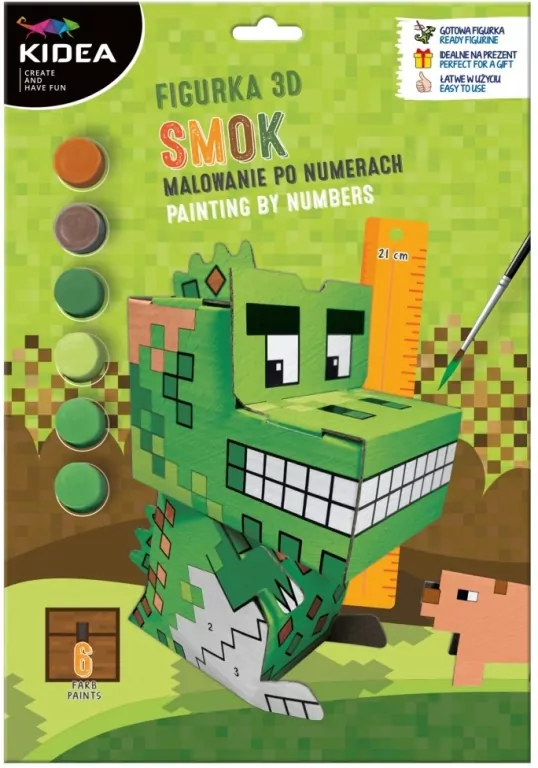 Figurka 3D malowanie po numerach Smok KIDEA - tantis.pl