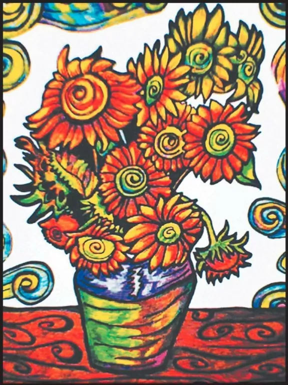 Kolorowanka welwetowa 47x35 Van Gogh. Słoneczniki - tantis.pl