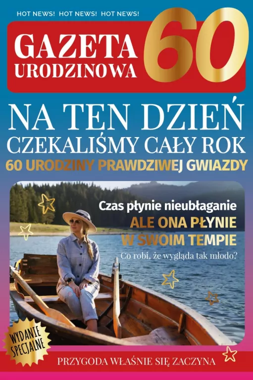 Karnet Urodziny gazeta 60 - tantis.pl