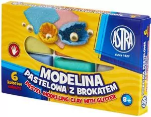 Modelina pastelowa z brokatem. 6 kolorów. - tantis.pl