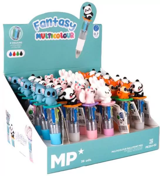 Długopis mini 4-kolorowy 0.7mm zwierzątka (36szt) - tantis.pl