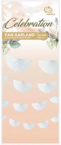 Girlanda papierowa W&C Wachlarze biała 300cm - tantis.pl