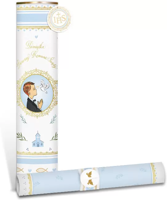 Tuba Pamiątka Komunijna niebieska - tantis.pl