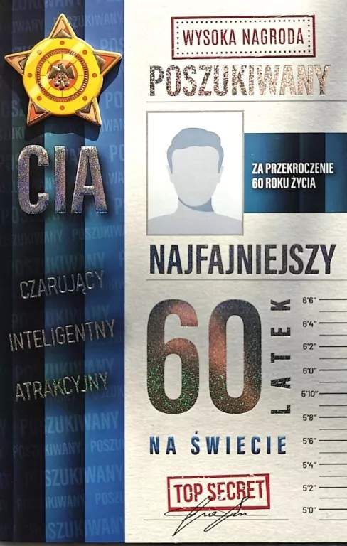 Karnet Urodziny 60 męskie poszukiwany - tantis.pl