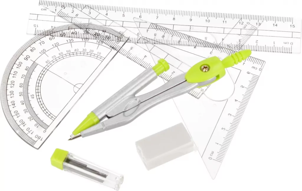 Zestaw szkolny geometryczny 7el zielony - tantis.pl