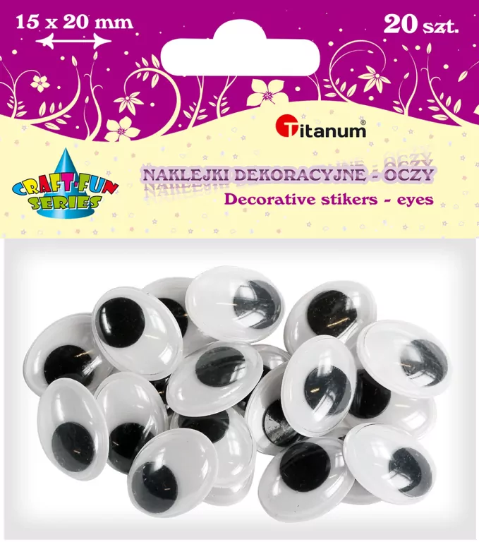 Oczy samoprzylepne 15x20mm owal op - tantis.pl
