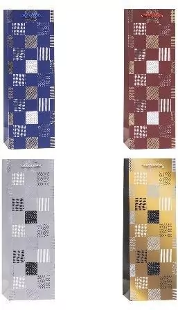 Torebka ozdobna na butelkę 12x35x9cm mix ROZETTE - tantis.pl