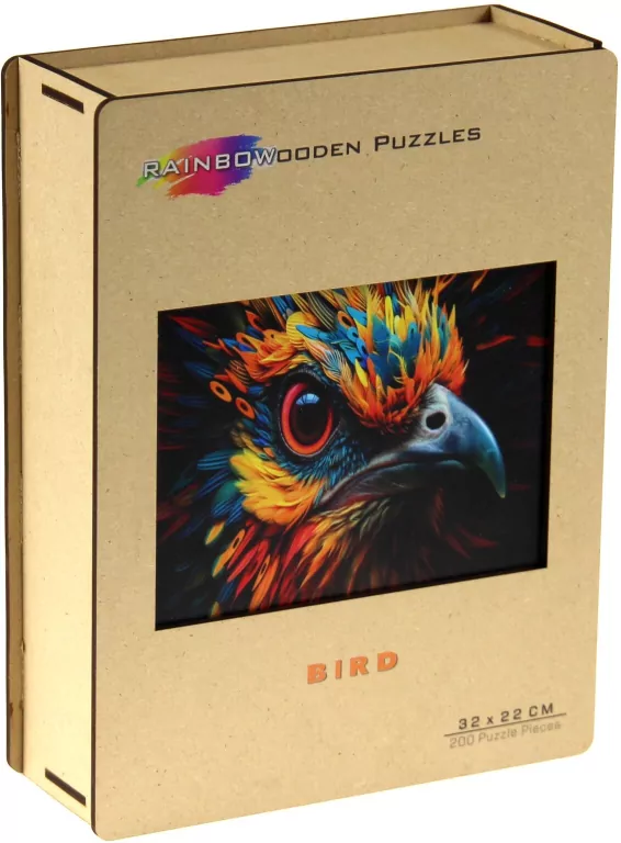 Puzzle 200 drewniane kolorowe Ptak - tantis.pl