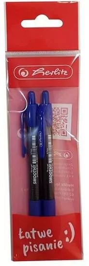Długopis Smoothy 0,7mm niebieski 2 szt HERLITZ - tantis.pl