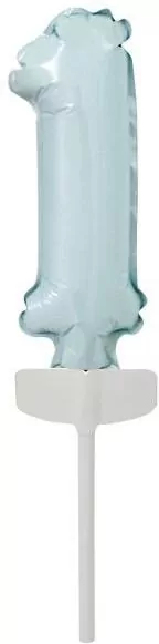 Balon foliowy mini cyfra 1 pastel niebieska 4x12cm - tantis.pl