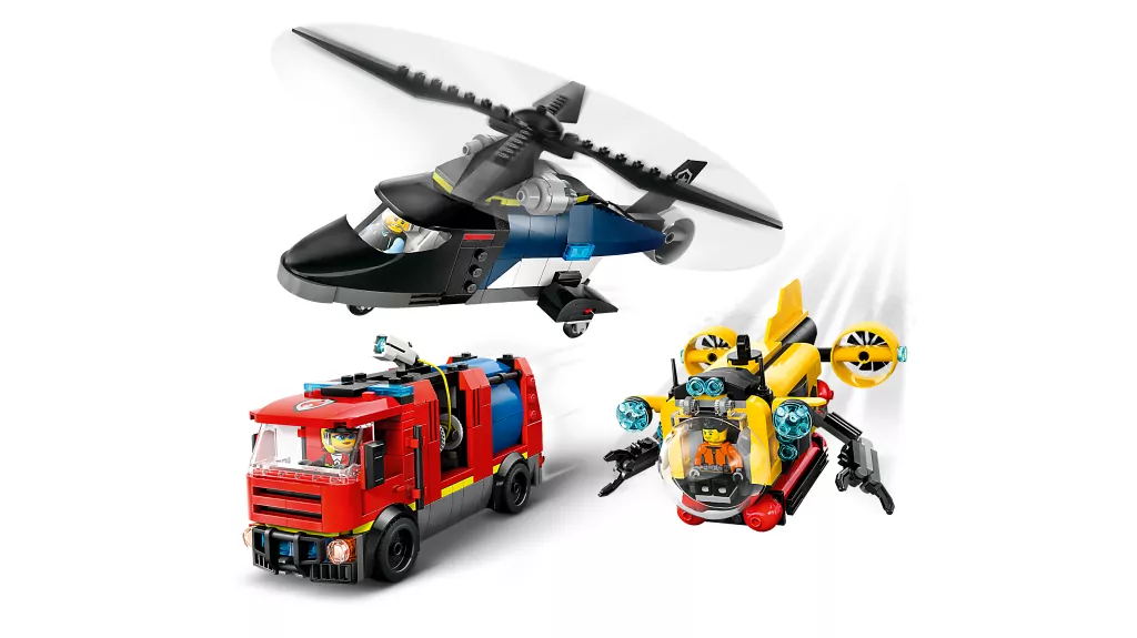 LEGO® Zestaw z helikopterem, wozem strażackim i łodzią podwodną 60462 - tantis.pl