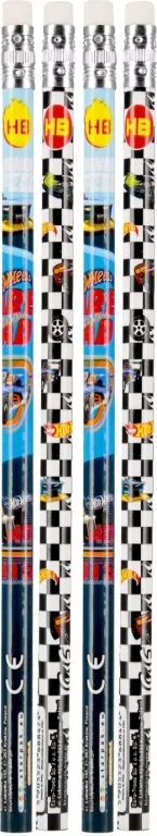 Ołówek z gumką HB Hot Wheels (48szt) - tantis.pl