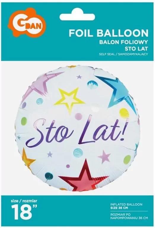 Balon foliowy Sto Lat 46cm - tantis.pl