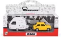 Fiat 126p + przyczepa Niewiadów Kemping żółty - tantis.pl