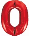 Balon foliowy. Cyfra 0. Czerwony 85cm - tantis.pl