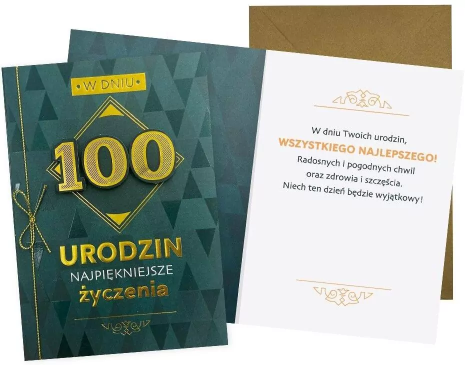 Karnet B6 Urodziny 100 męskie - tantis.pl