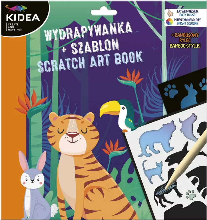 Kreatywna wydrapywanka z szablonami A Kidea - tantis.pl