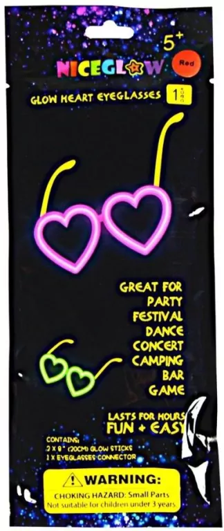 Okulary serca Glow stick - tantis.pl