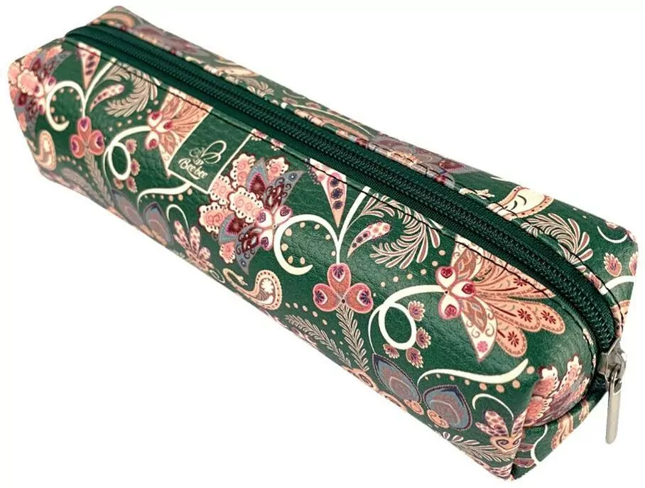 Piórnik prostokąt Paisley kwiaty green - tantis.pl