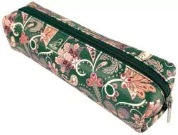 Piórnik prostokąt Paisley kwiaty green