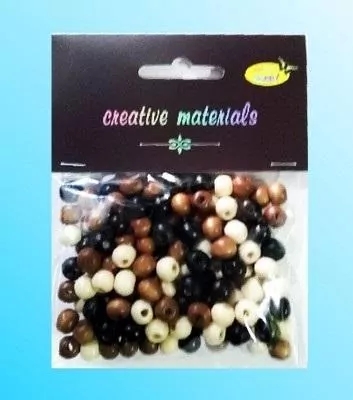 Koraliki drewniane naturalny mix ok 26g ok - tantis.pl