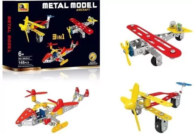 Zestaw konstruktor metal 3w1 Aircraft - tantis.pl