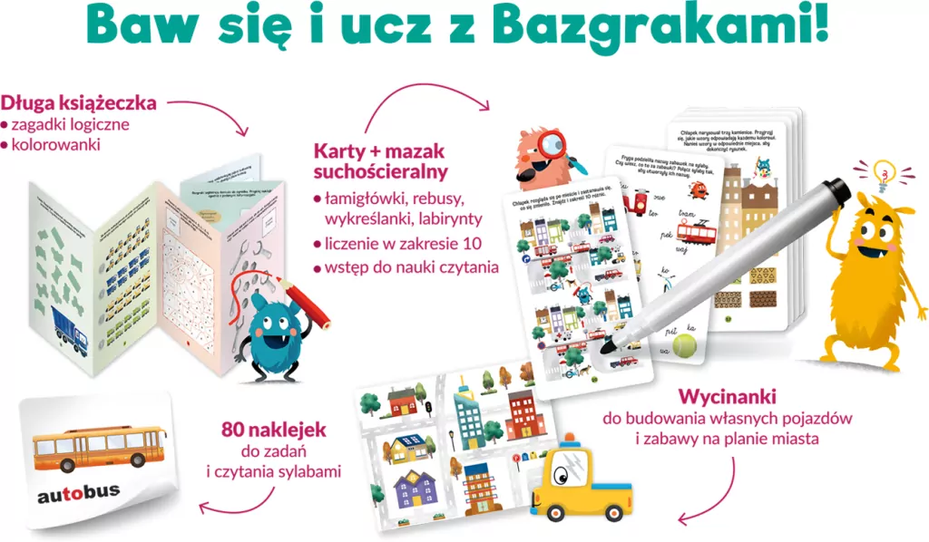 Super pojazdy. Zabawy edukacyjne. Bazgraki - tantis.pl