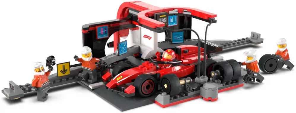 LEGO® F1® Pit stop i mechanicy z bolidem Ferrari 60443 - tantis.pl