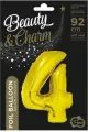 Balon foliowy 92cm. Cyfra 4 złota. B&C - tantis.pl