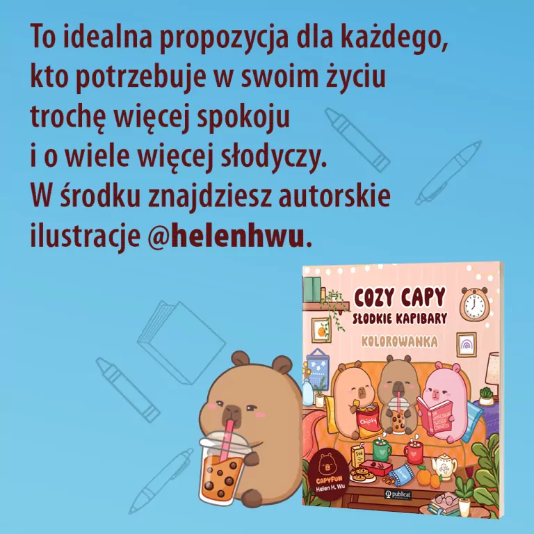 Cozy Capy. Słodkie kapibary. Kolorowanka - tantis.pl