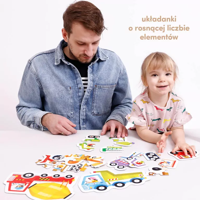 CzuCzu. Puzzle progresywne. Pojazdy na budowie 2+ - tantis.pl