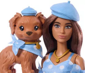 Barbie Jednakowa stylizacja Lalka i piesek Groszki - tantis.pl