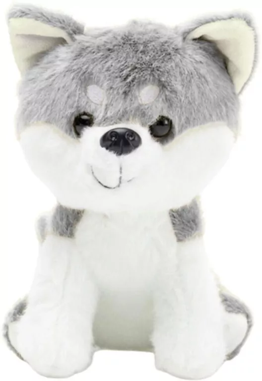 Wilk pluszowy biało-szary siedzący 20cm - tantis.pl