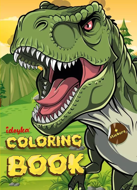 Kolorowanie z naklejkami Świat dinozaurów - tantis.pl