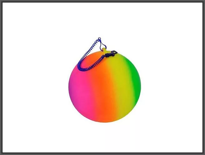 Piłka tęczowa na sprężynce 21cm - tantis.pl