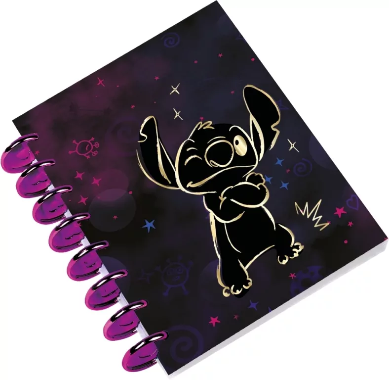Kołobrulion A5 Disney Gold Stitch big ring 100 kartek wzór 1 - tantis.pl