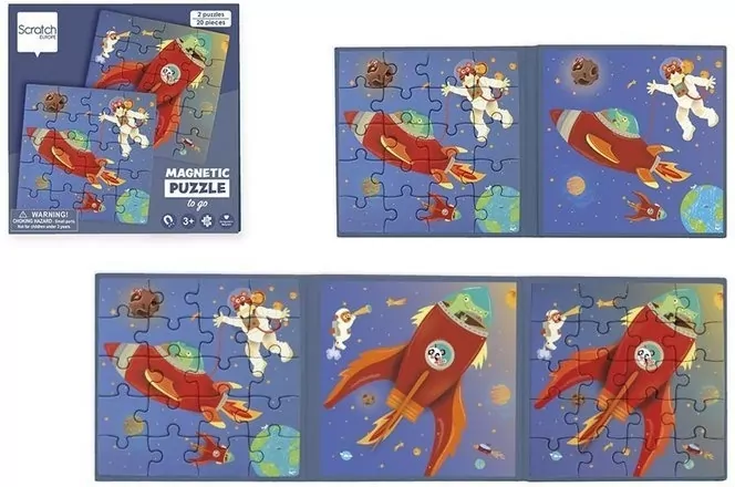 Puzzle magnetyczne Rakieta i kosmos 40 elementów Scratch - tantis.pl