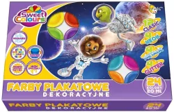 Farby plakatowe dekoracyjne 24 kolory