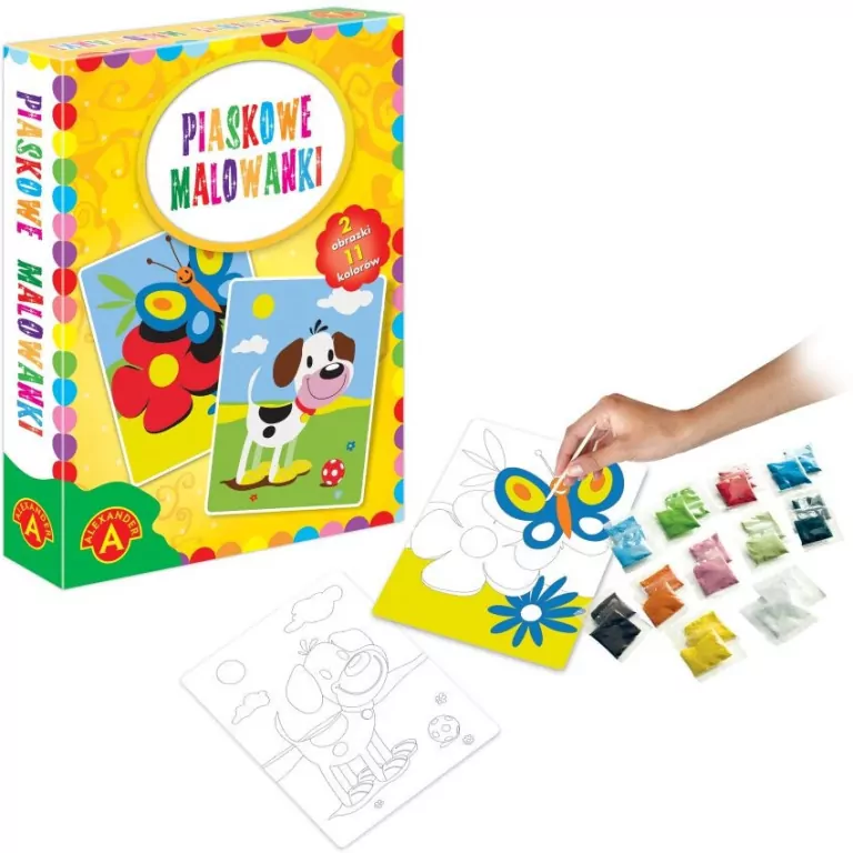 Piaskowe malowanki: Pies i Motyl - tantis.pl